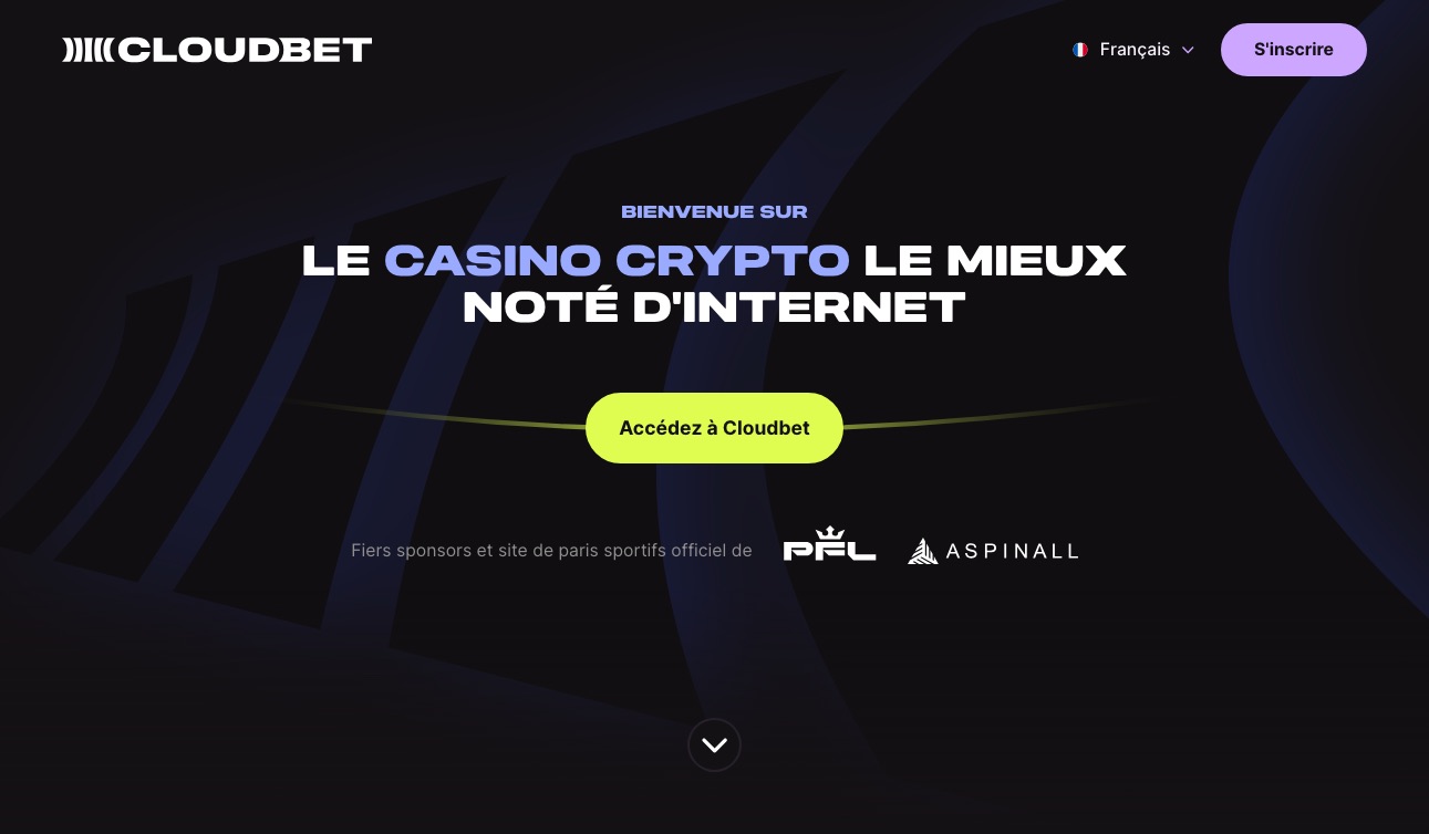Capture d&rsquo;écran du site Cloudbet