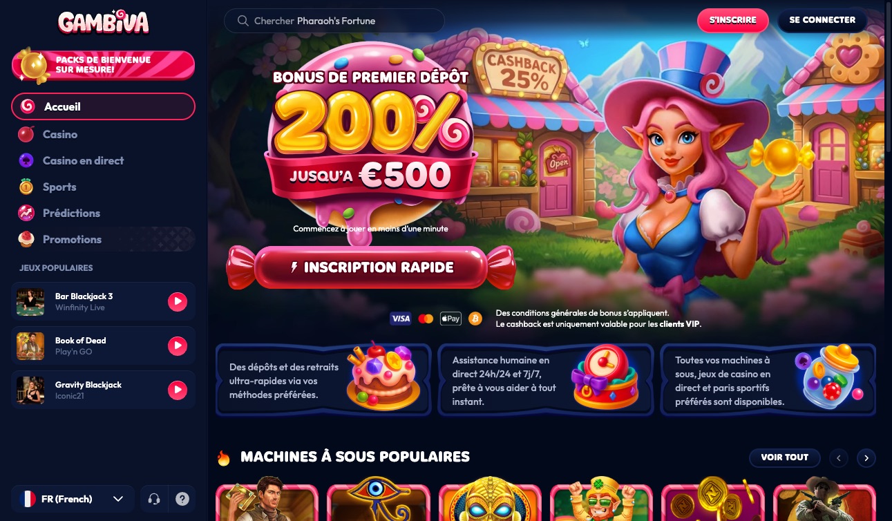 Capture d&rsquo;écran du site Gambiva