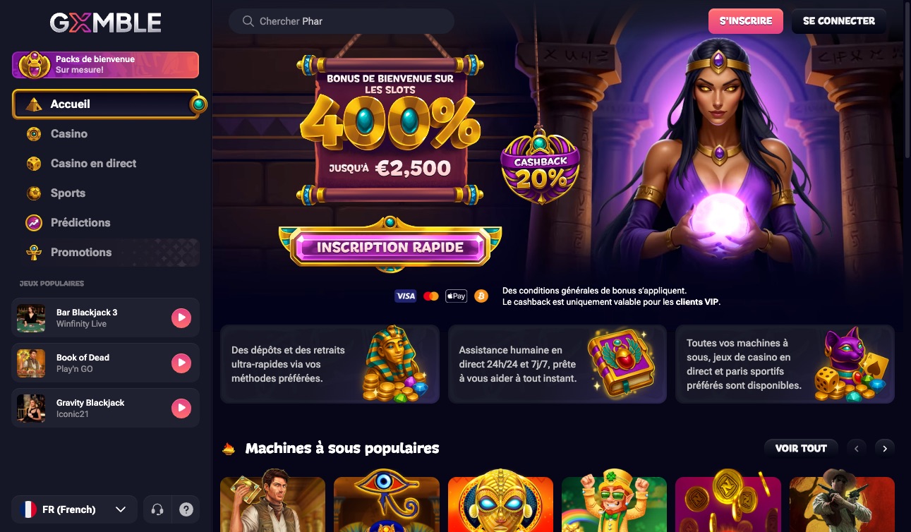 Capture d&rsquo;écran du site Gxmble