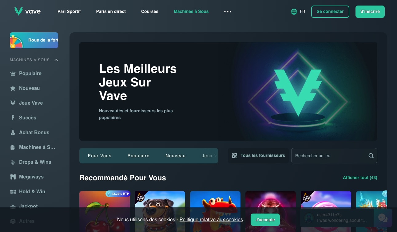 Capture d&rsquo;écran du site Vave
